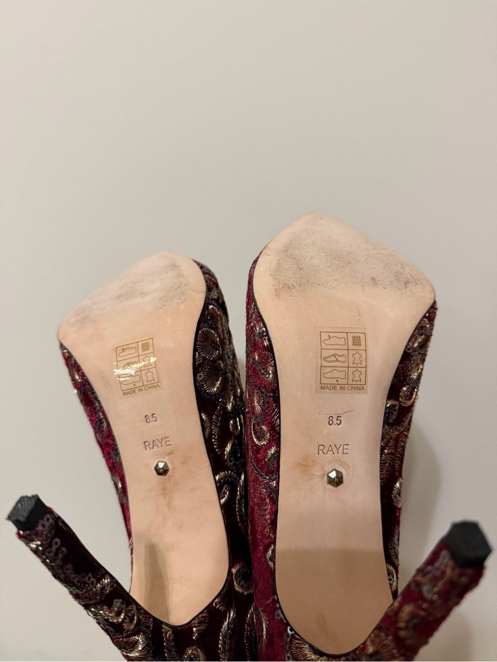 Raye Embroidered Burgundy Floral Sequin Ankle Boot - Picture 6 of 7